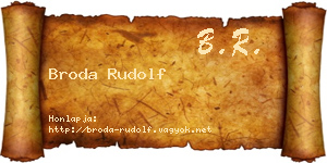 Broda Rudolf névjegykártya